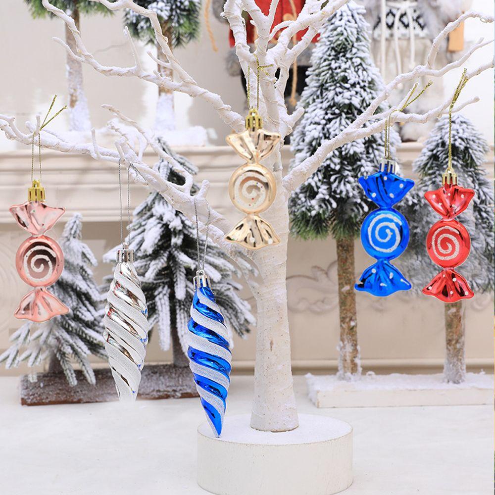 [Elegan] Candy Props Colorful Lolipop Jubilant Enam Pcs Dekorasi Pohon Natal