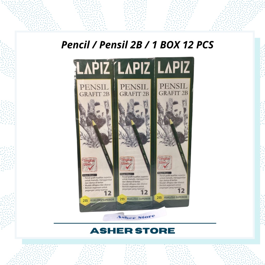 

Pencil / Pensil 2B / 1 BOX 12 PCS