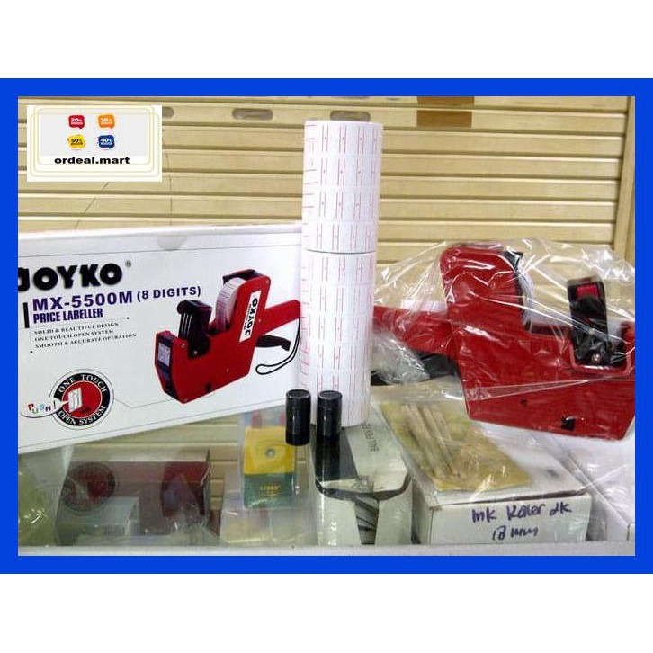 

6Rtiut7- Alat Label Harga (Price Labeller) 5500M Set + Kertas Label 10 Roll + 2 Pc Tinta 5Ea5W5-