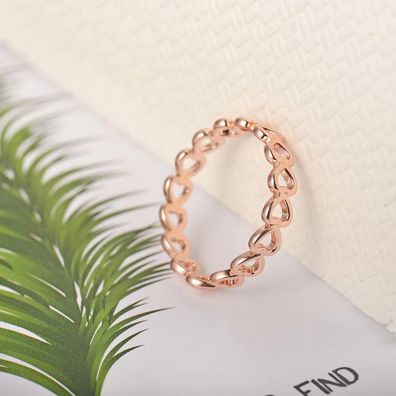 Cincin Fashion Wanita Heart Hollow Fashion Love Girl Jewelry Korean