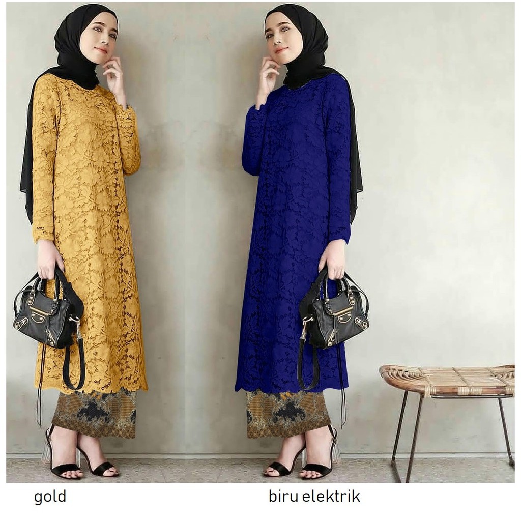 HOPYLOVY - SET KEBAYA BRUKAT + ROK PANJANG BATIK  FITRIANI