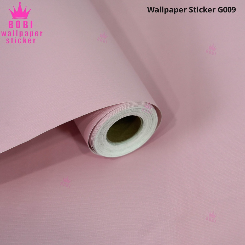 Wallpaper Sticker Motif Pink Polos G009 / Wallpaper New / Ukuran 9mx45cm