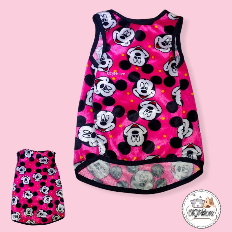 Baju kucing anjing kecil motif Mickey mouse