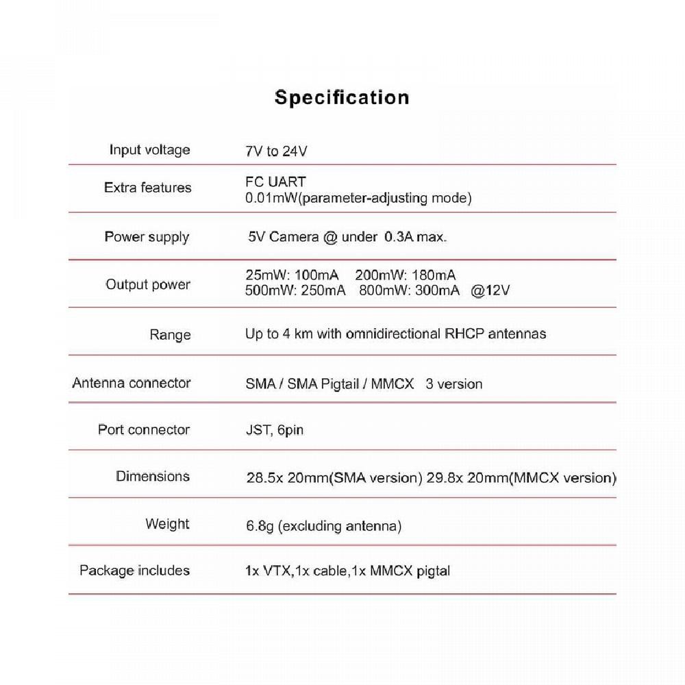 AKK X2 MMCX 5.8G Smart Audio w Mic 800mW 500mW 200mW 25mW VTX