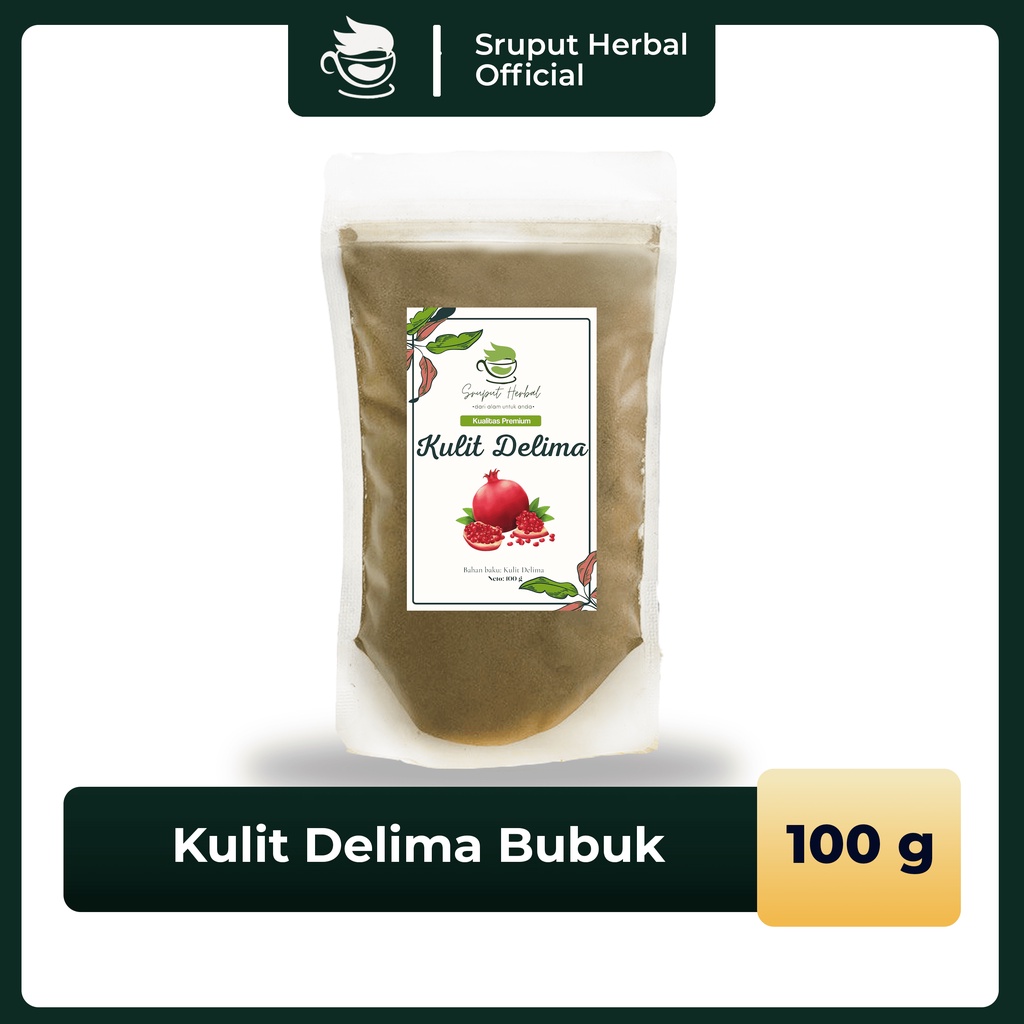 

100g Kulit Delima Bubuk Pomegranate Skin Powder Kualitas Premium Murah Sruput Herbal