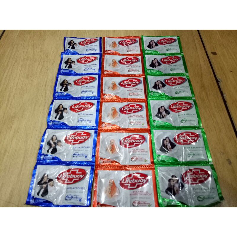 lifebuoy shampo sachet 1set isi 6 strip x9ml