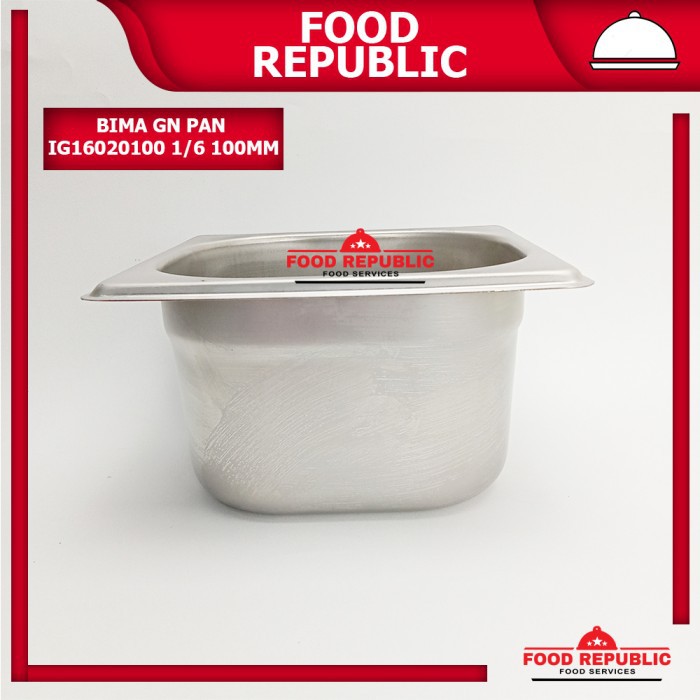 BIMA GASTRONOM FOOD PAN UKURAN 1/6 100mm - WADAH PRASMANAN STAINLESS