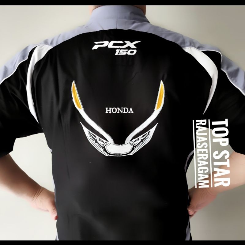 Baju Otomotif HONDA PCX 150 160 Seragam Komunitas Motor Kemeja Bordir