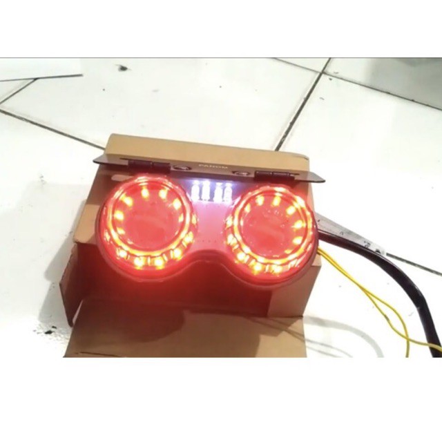 STOP LAMP LED DOUBLE UNIVERSAL ALL MOTOR LAMPU STOP BELAKANG SET PLUS BREKET NEW MODEL