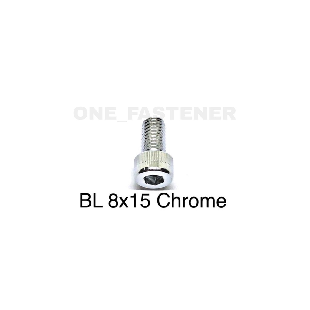 Baut L M8x15 CHROME L6 8mm 1.5cm 8x15 hex socket Heads cap screw 12