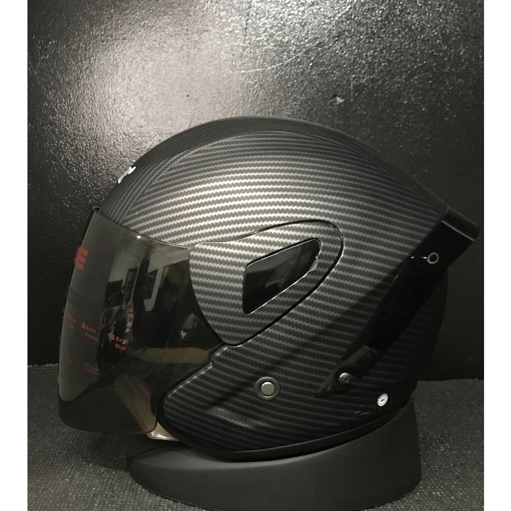 HELM MVS RTECH / HELM HALF FACE / MVSTAR WINDTAIL CARBON BUSA TERBARU