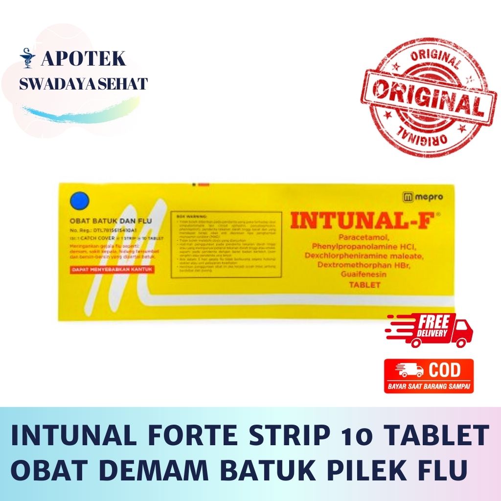 INTUNAL Forte Kuning Strip 10 Tablet  - Obat Demam Batuk Pilek Flu Tablet