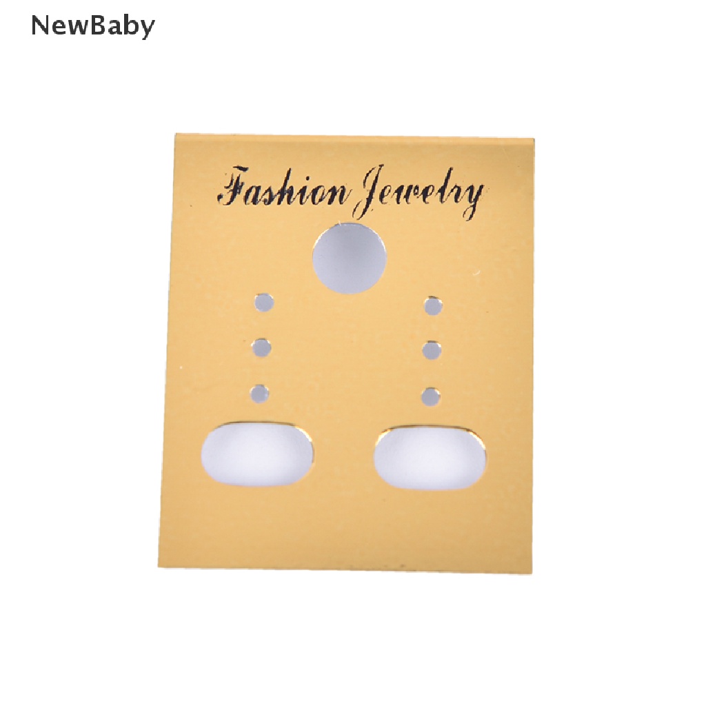 NewBaby 100X Gold Professional Type Plastic Earring Ear Studs Holder Display Hang Cards, ID