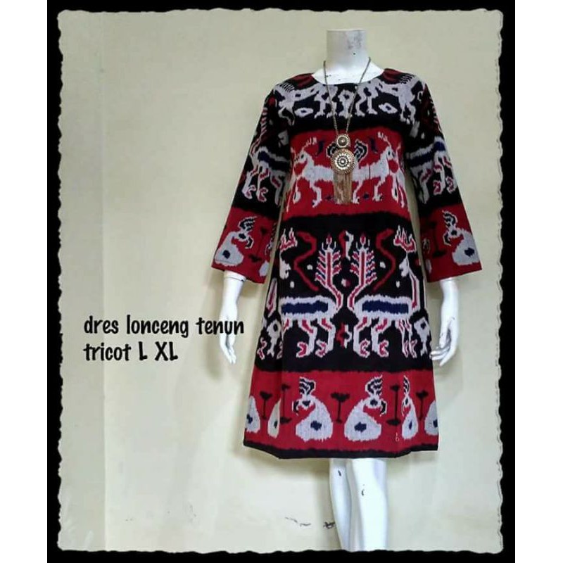 Dress tenun etnik rusa sumba baju tenun jepara DTB9