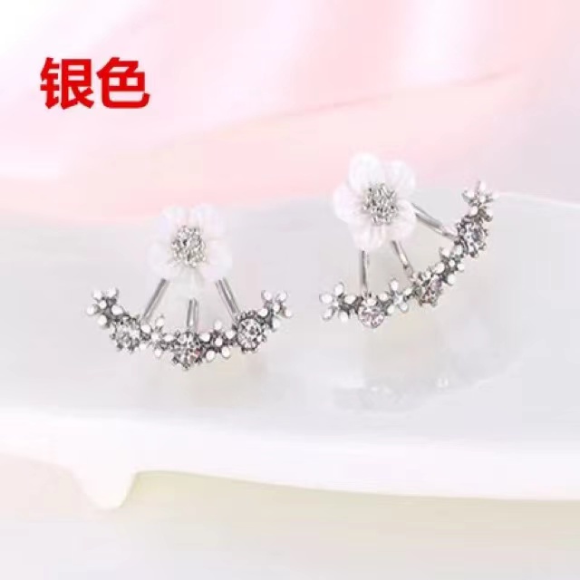 (Hello Girl)E13 Anting Diamond kecil Pendek Fashion Wanita Stud Earrings Import-E13 #Silver