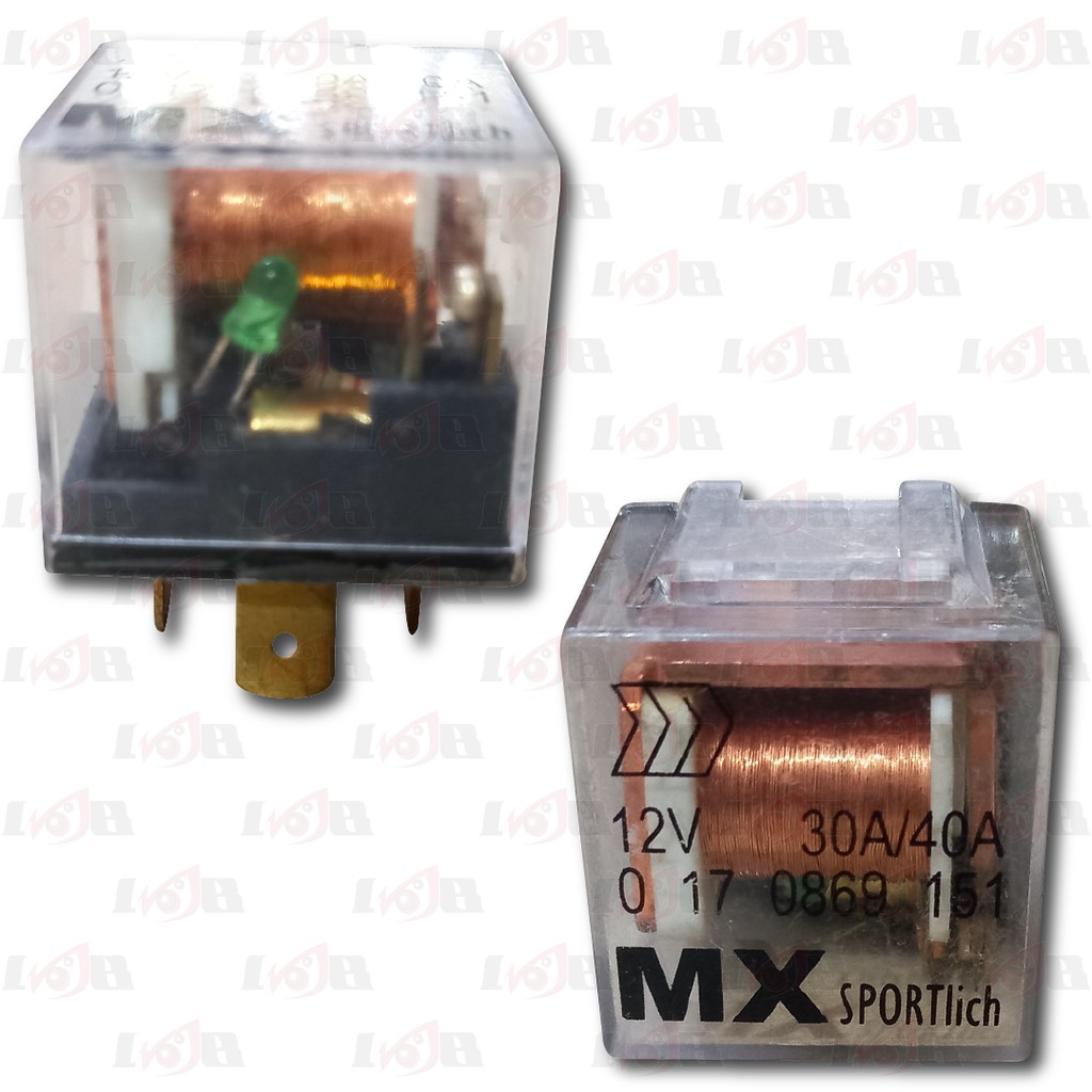 Relay MX Kaki 4 12v 30/40a Rellay Empat Pin For Klakson Alarm Lampu