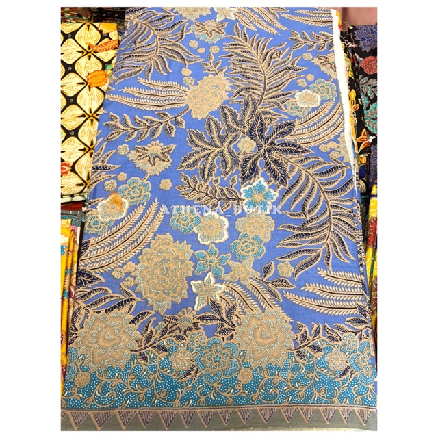 ATHENA BATIK | Batik Dolbi Dolby Dobi Doby Dobby Kain Seragam Flora Fauna Biru Wayang Hewan Daun Bun