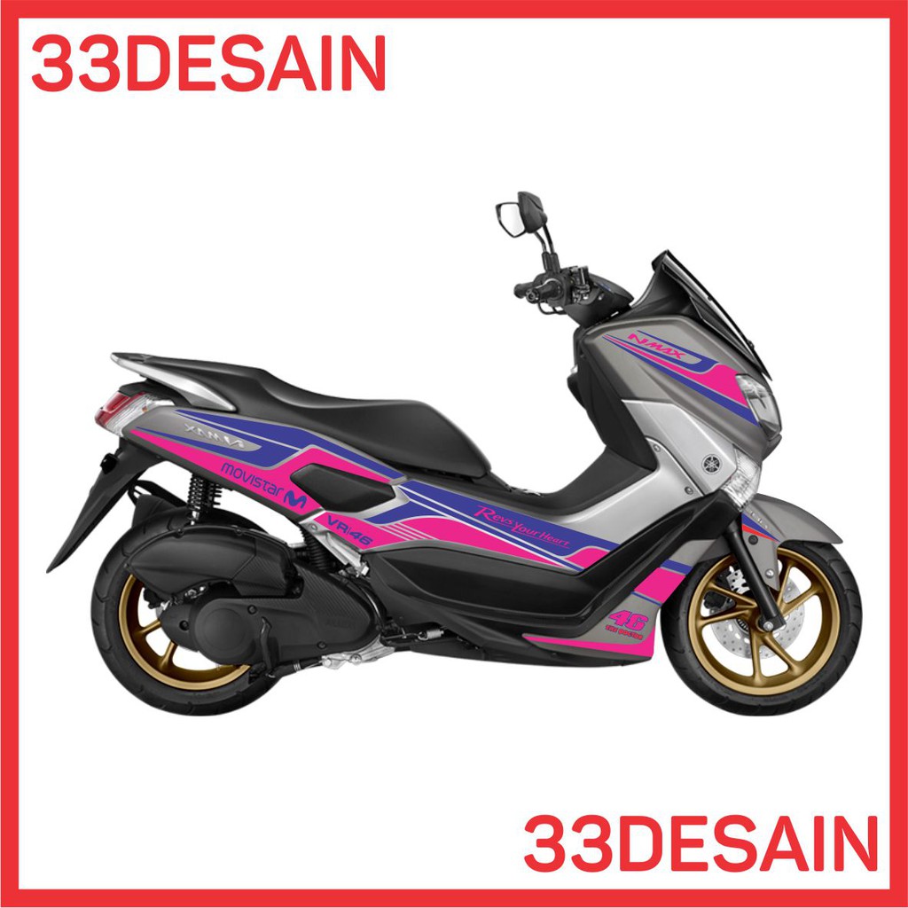 Aksesoris Motor Cutting Stiker Yamaha Nmax 50 Pink Kombinasi