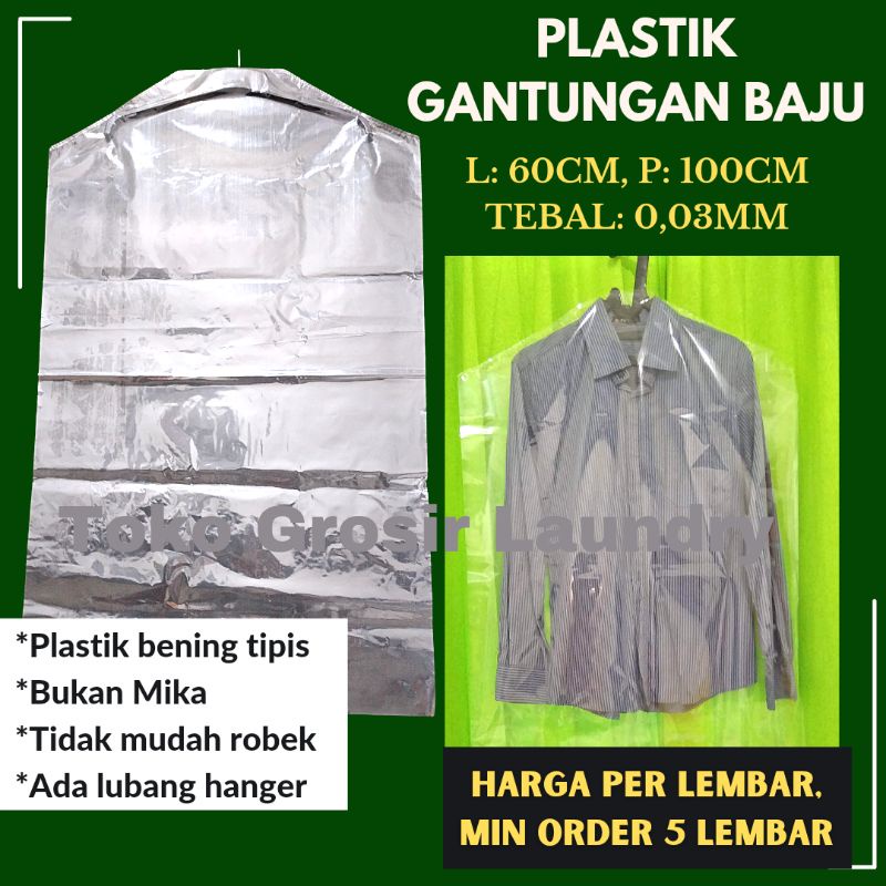 Plastik Gantungan Baju Laundry Cover Loundry Packing Baju Gantung Plastik Pembungkus Jas 60x100 3107