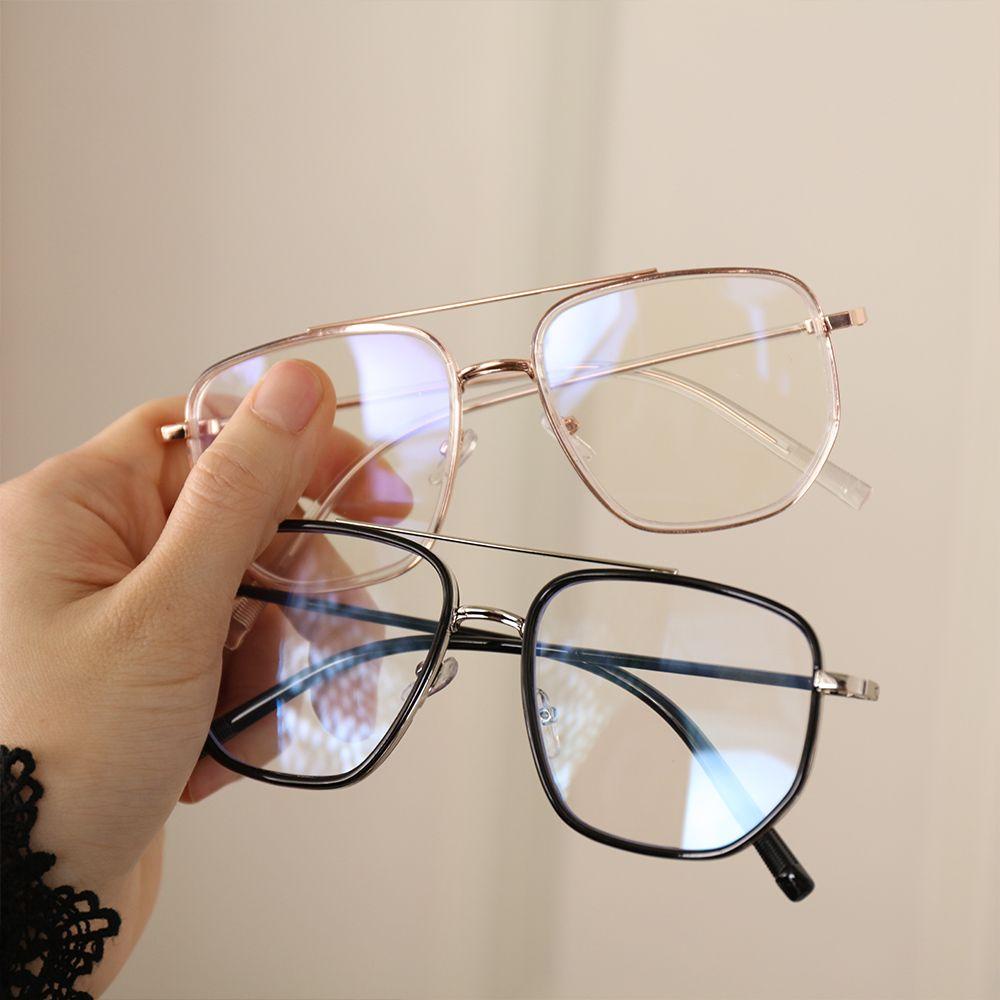 Lily Kacamata Unisex Vintage Perlindungan UV Poligon Retro Kacamata Baca