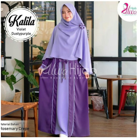 Madina syar'i bahan adem gamis syari gamis set cadar murah, gamis set niqab promo ready KALILA SYARI