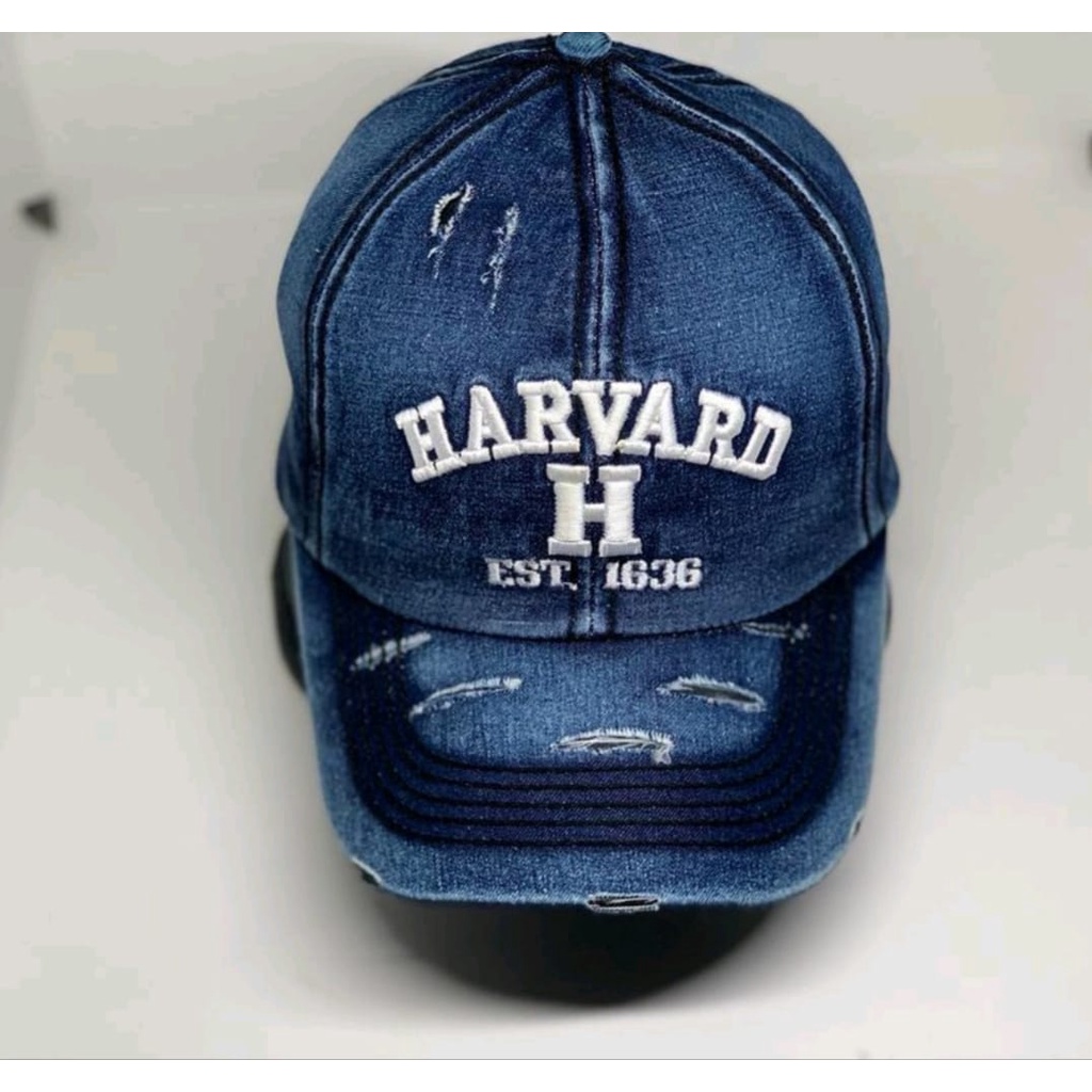 BS Topi Impor Topi Baseball Distro Pria Dan Wanita Harvard Jeans Denim Impor Model Baru/Topi Bahan J