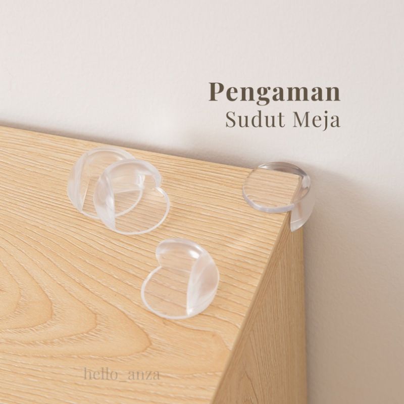 Pelindung Sudut Meja Kaca/ Pelindung Pengaman Siku Sudut Meja Silikon Bentuk Oval Transparan/ Table Corner Safety Silicone Transparent