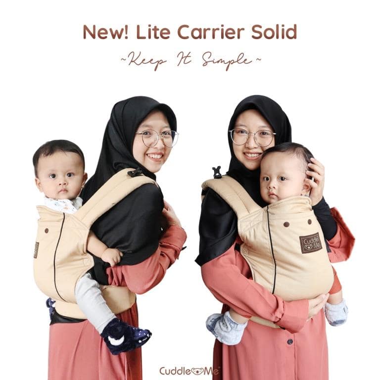 ⁣[FREE GIFT] CuddleMe Lite Carrier Solid - Gendongan Bayi SSC Cuddle Me Ergonomis BB 7-20kg