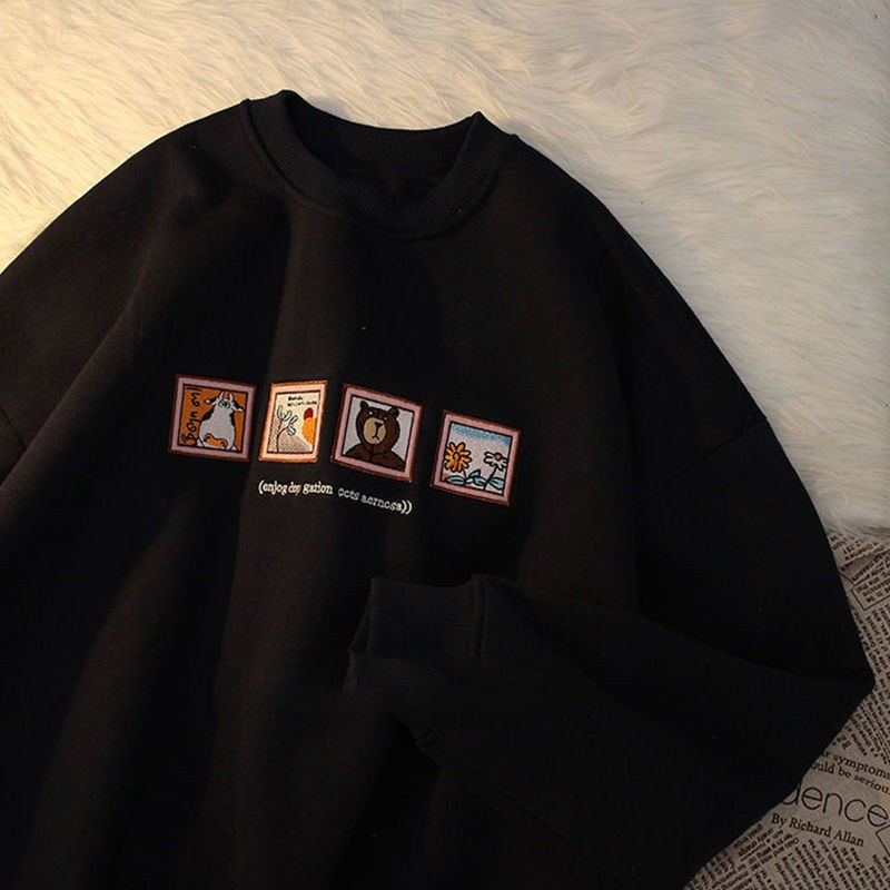 ilook | Basic Sweater Enjog Dops Gation | Sweater Oblong Pria Dan Wanita | Crewneck Bahan Fleece