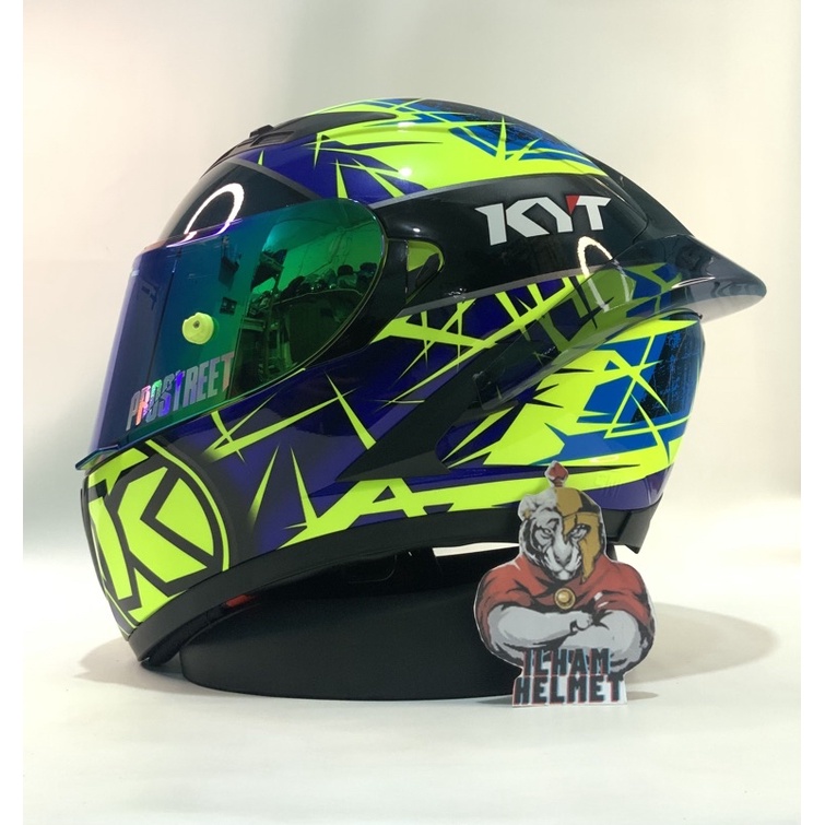 helm kyt falcon Fr spike yellow/helm full face kyt doubel visor