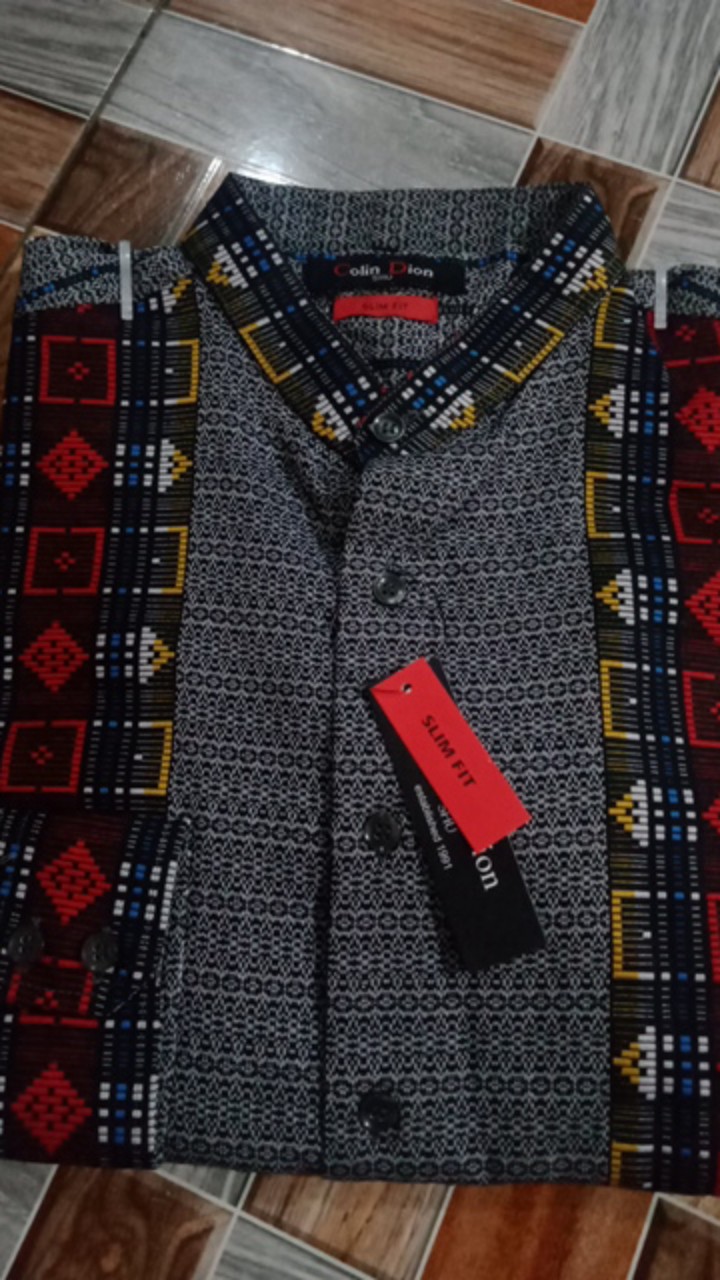 Kemeja Barik Slimfit  Premium Black