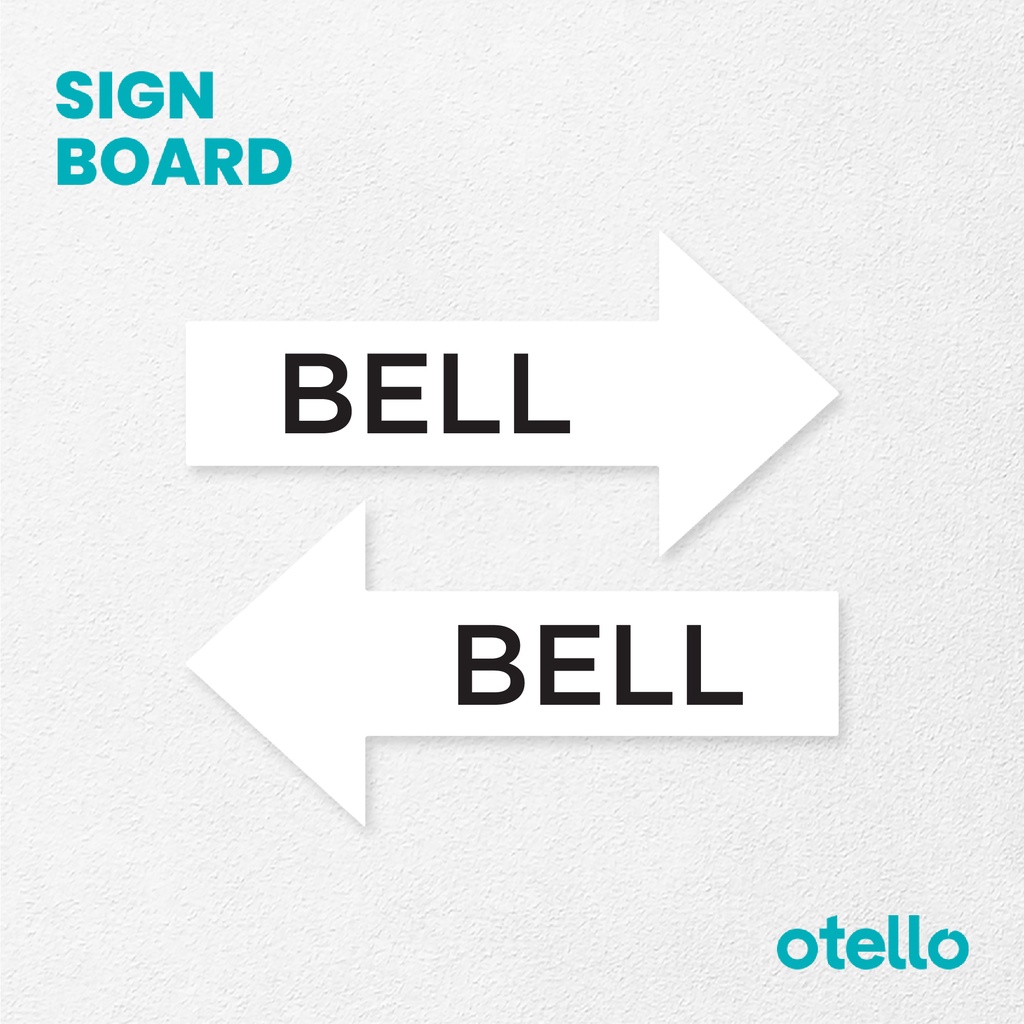 Otello Papan Bel Akrilik Bell Sign Acrylic Signage Penunjuk Bel Rumah Panah Papan Board Print Label Akrilik Penanda