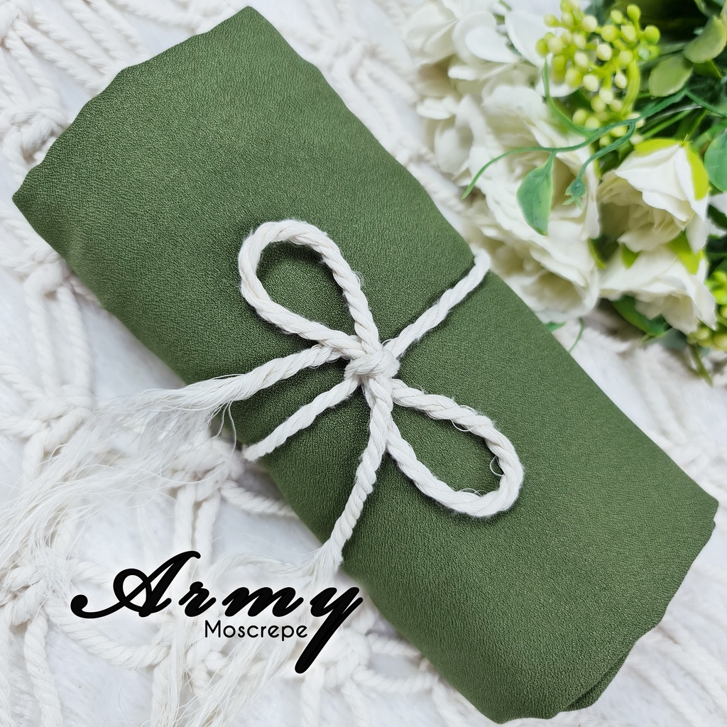 Jilbab instan khimar XL ped antem, belakang panjang segitiga hijab bergo,MOOSCREPE kerudung syar'i-KHIMAR XL ARMY
