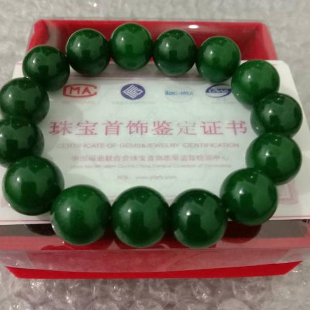 GELANG GIOK HIJAU TUA TIONGKOK ASLI {KOL.21Jl22ˢ}