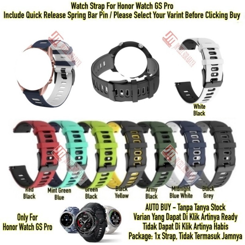 Tali Jam 22mm Watch Strap Honor Watch GS Pro - Dual Tone Rubber Silikon Sport