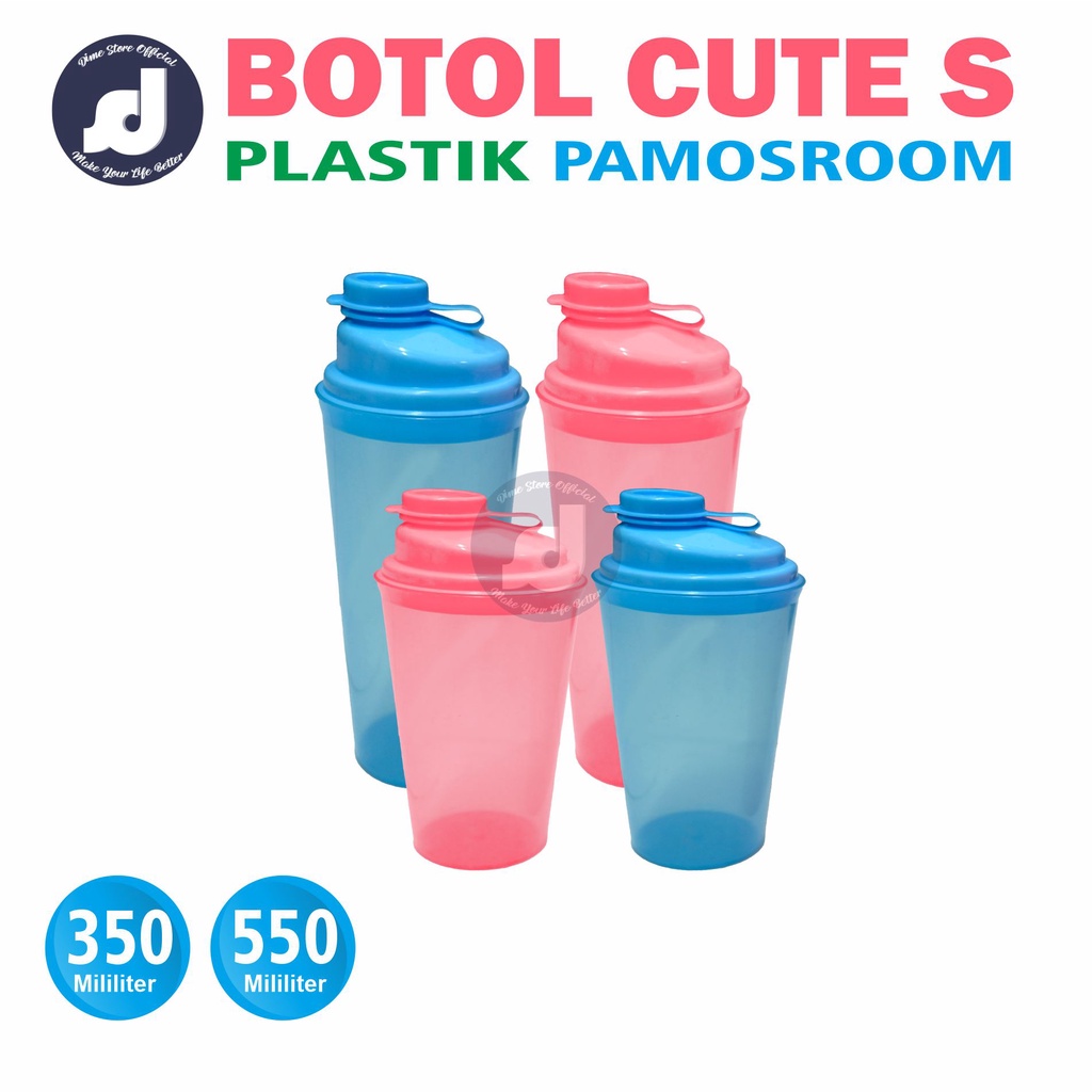 DSO Botol Minum Plastik Tumbler Minum Wadah Air Minum Teh Jus Minuman Dingin Botol Cute Besar Tempat