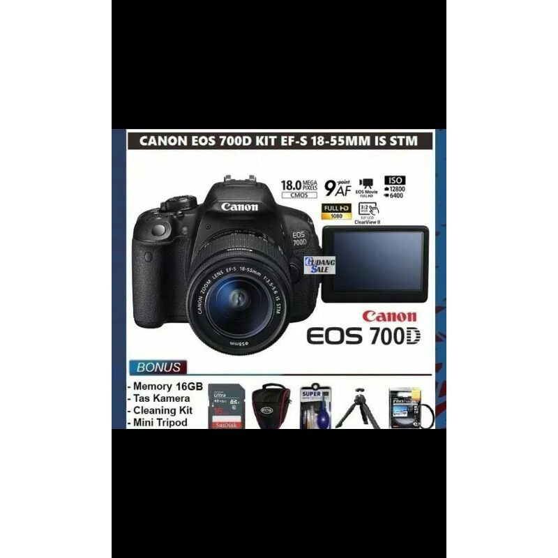 Kamera Canon Eos 700D + Lensa