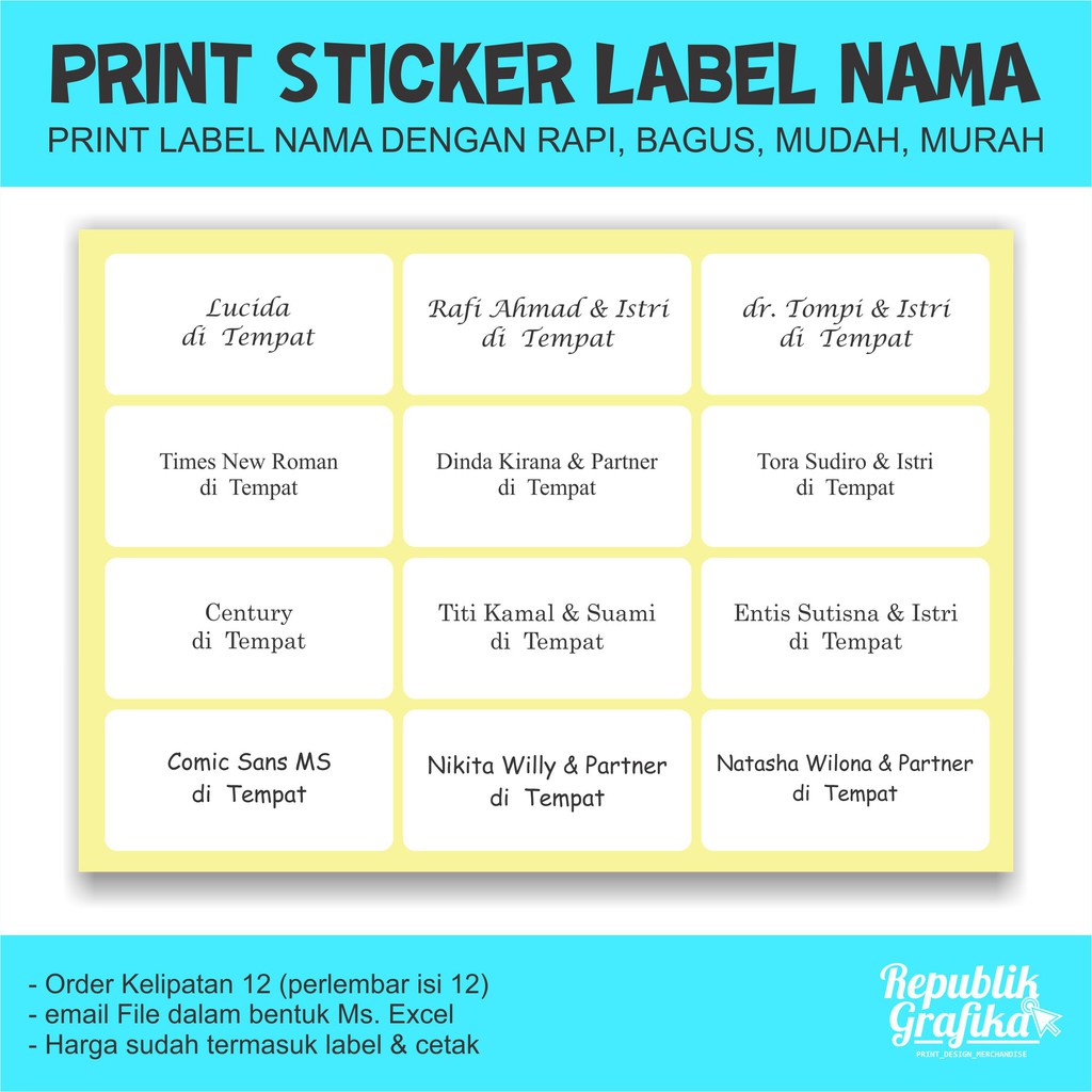 PRINT STICKER LABEL NAMA UNDANGAN - TOM &amp; JERRY 103