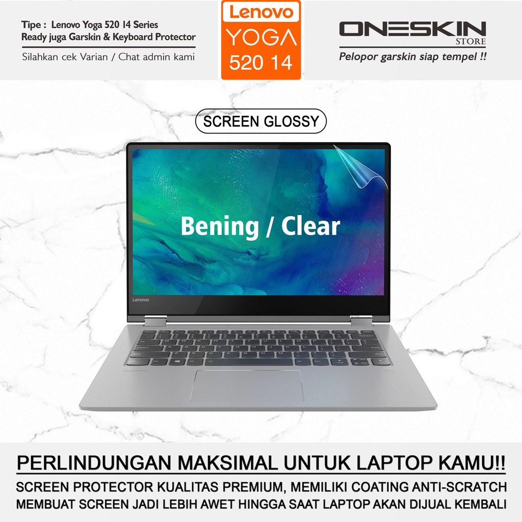 Anti Gores Screen Protector Lenovo Yoga 520-14 14IKB 530-14 14ARR 730-13 13IWL Bening Glossy Doff