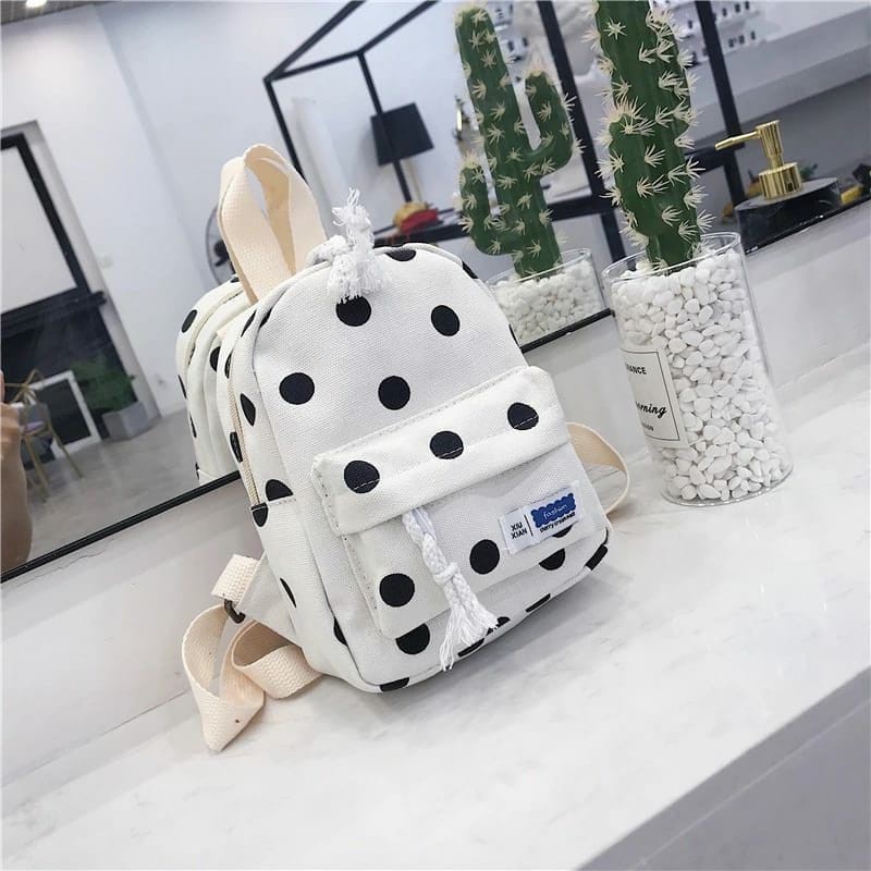 KSO_BAG - Tas Ransel Anak Wanita Terbaru 2021 Kekinian Backpack Motif Carakter MINI POLKADOT Lucu