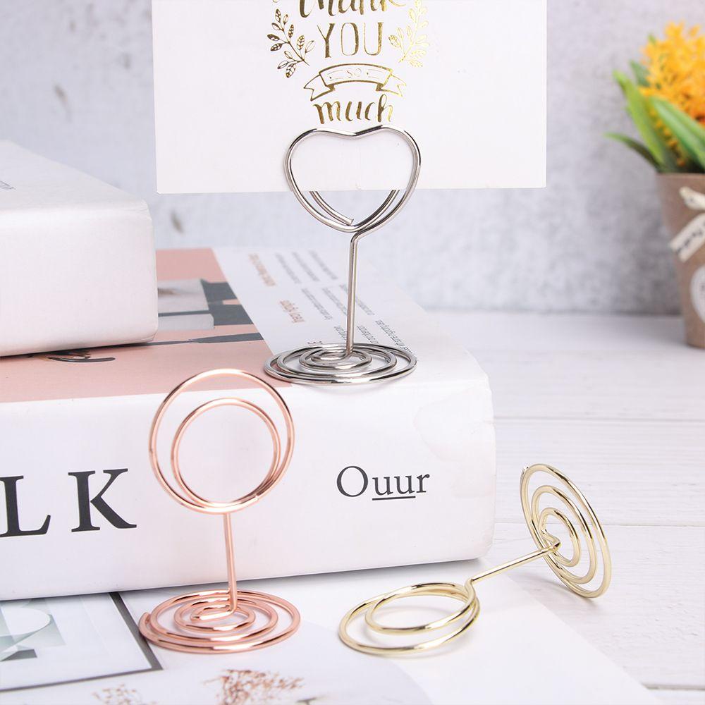 Wonder 1pc Tempat Kartu Fashion Penjepit Kertas Rose Gold Dekorasi Desktop Foto Klip