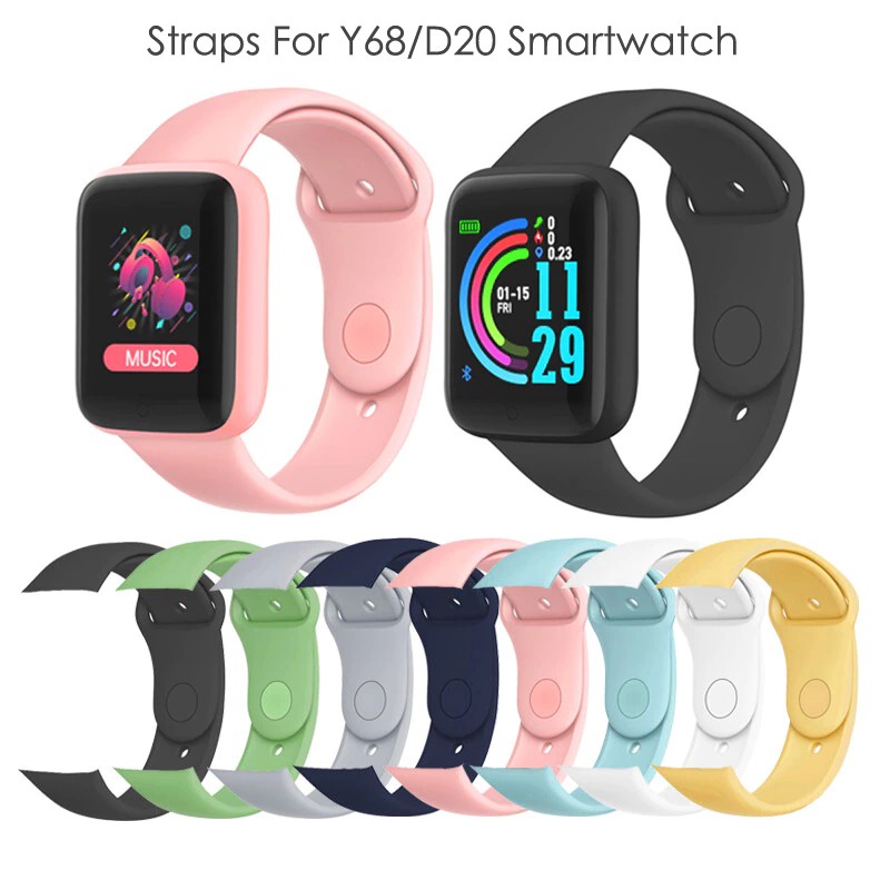 Strap Tali Jam Tangan Smartwatch Y68 D20 Macaron Silicone Strap Watchband