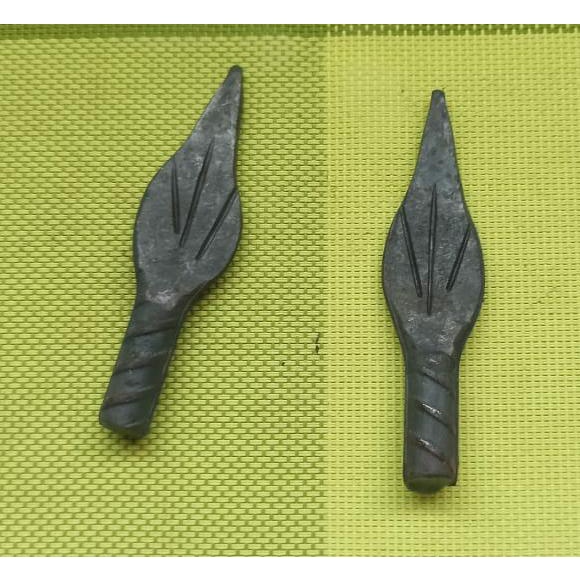 ornamen pagar besi 1pcs tombak daun besi nako 16 panjang 12cm