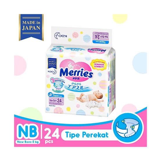 Merries Premium NB24 Popok Bayi Tipe Perekat