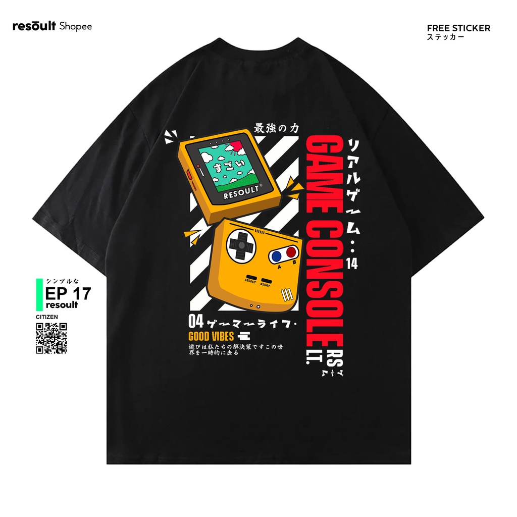 Kaos Hitam Resoult.co - EPS 17 Game Console - Tshirt / Tees Hitam