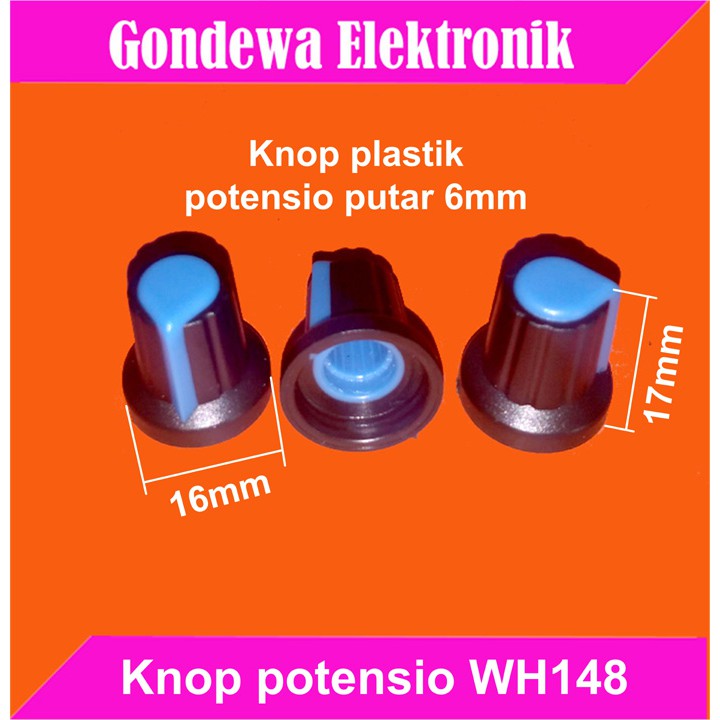 WH148 Knop mixer potensio putar warna hitam biru