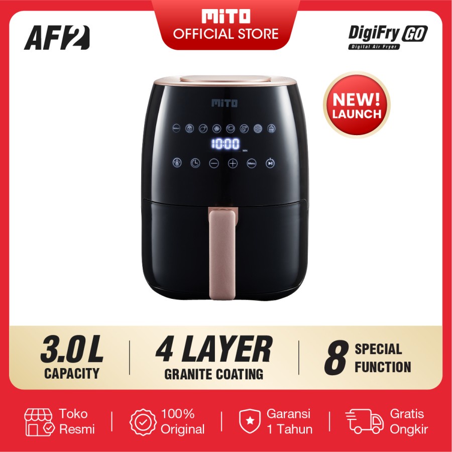MITO Air Fryer Go Low Watt 3L Mesin Penggoreng Tanpa Minyak AF2