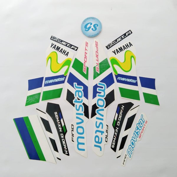 Striping Stiker Motor Fino Sporty Movistar 2014 Hijau