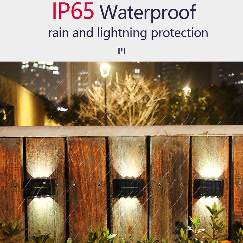 Ramadan 2pcs Lampu Dinding Outdoor 6-Led Waterproof Solar Powered Wall Lamp For Garden / Outdoor Decoration