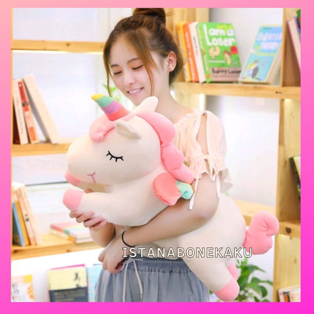 Boneka Kuda Pony Sayap Unicorn Lying Little Pony XL Panjang 60 CM Halus Lembut